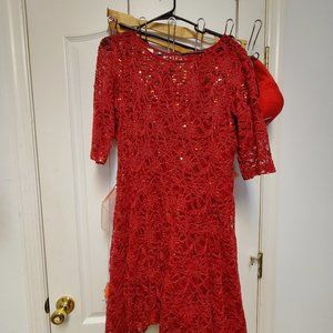 Chris McLauglin Red Sequin Cocktail Dress